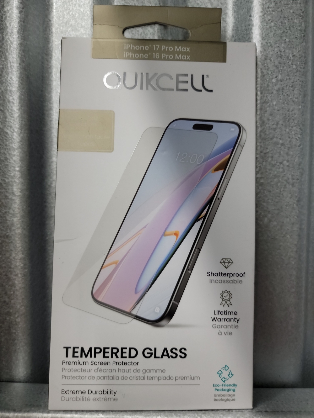 Quikcell Tempered Glass Screen Protector for iPhone 17/16 Pro Max - Clear
